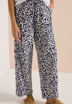 Wide Legs broek in Loose Fit met leoprint