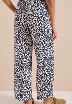 Wide Legs broek in Loose Fit met leoprint