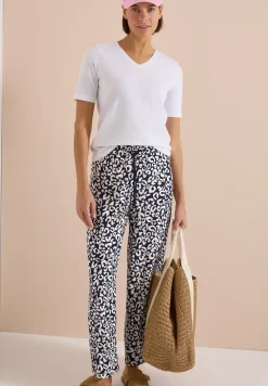 Wide Legs broek in Loose Fit met leoprint