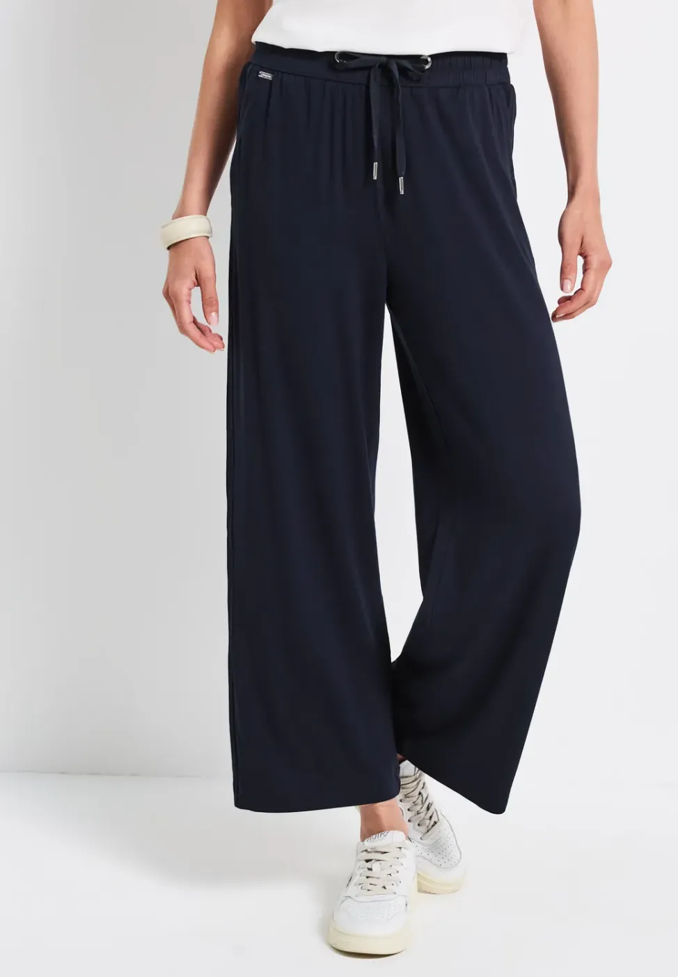 Wide Legs broek met jogg tailleband