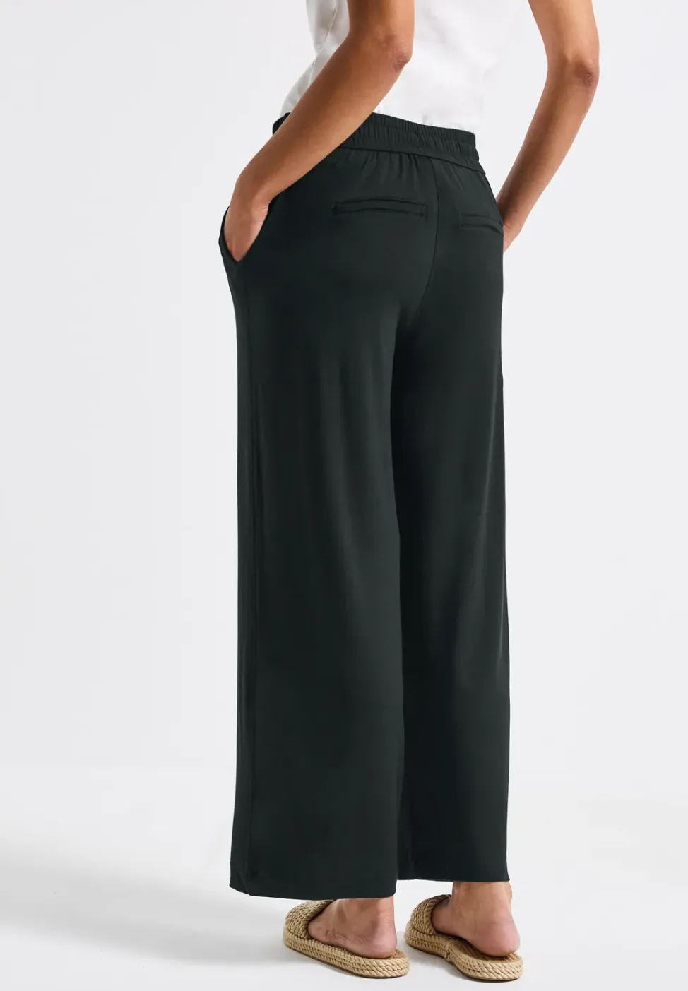 Wide Legs broek met jogg tailleband