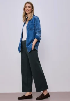 Wide Legs broek met knoopdetail