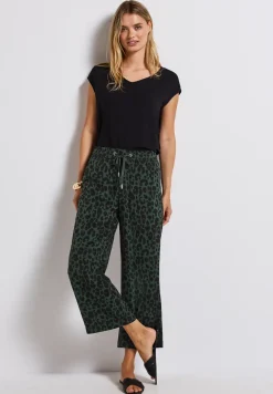 Wide Legs broek met leoprint