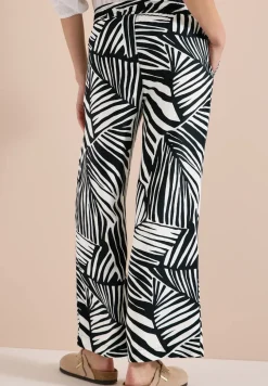 Wide Legs broek met print en riemdetail
