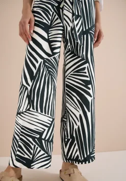 Wide Legs broek met print en riemdetail