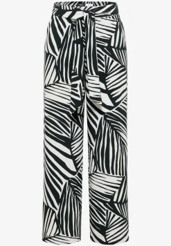 Wide Legs broek met print en riemdetail