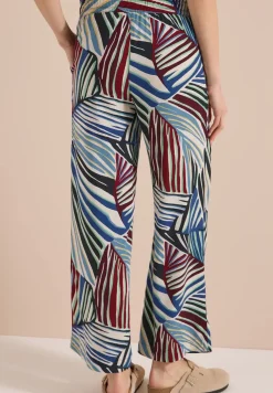 Wide Legs broek met print en riemdetail