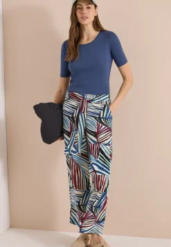 Wide Legs broek met print en riemdetail