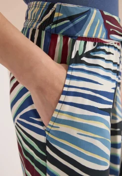 Wide Legs broek met print en riemdetail