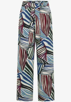 Wide Legs broek met print en riemdetail