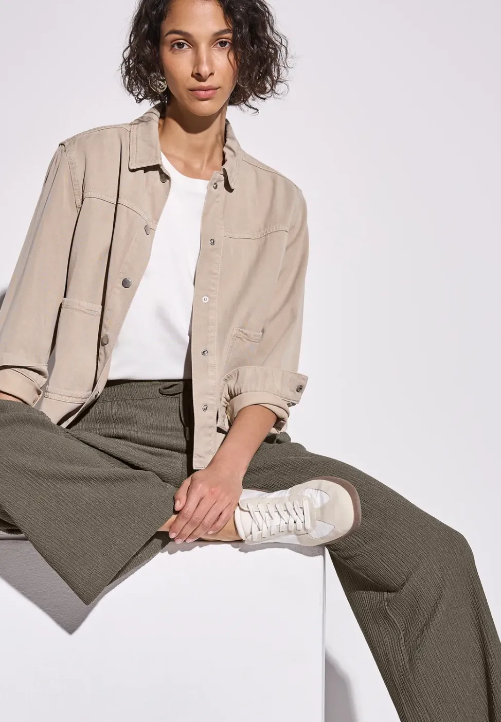 Wide Legs broek met structuur