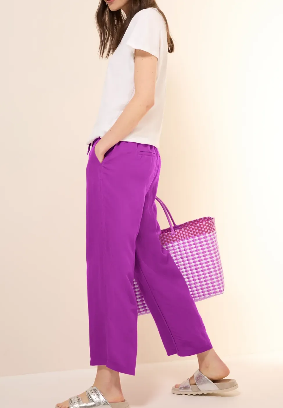Wide Legs broek van linnenmix