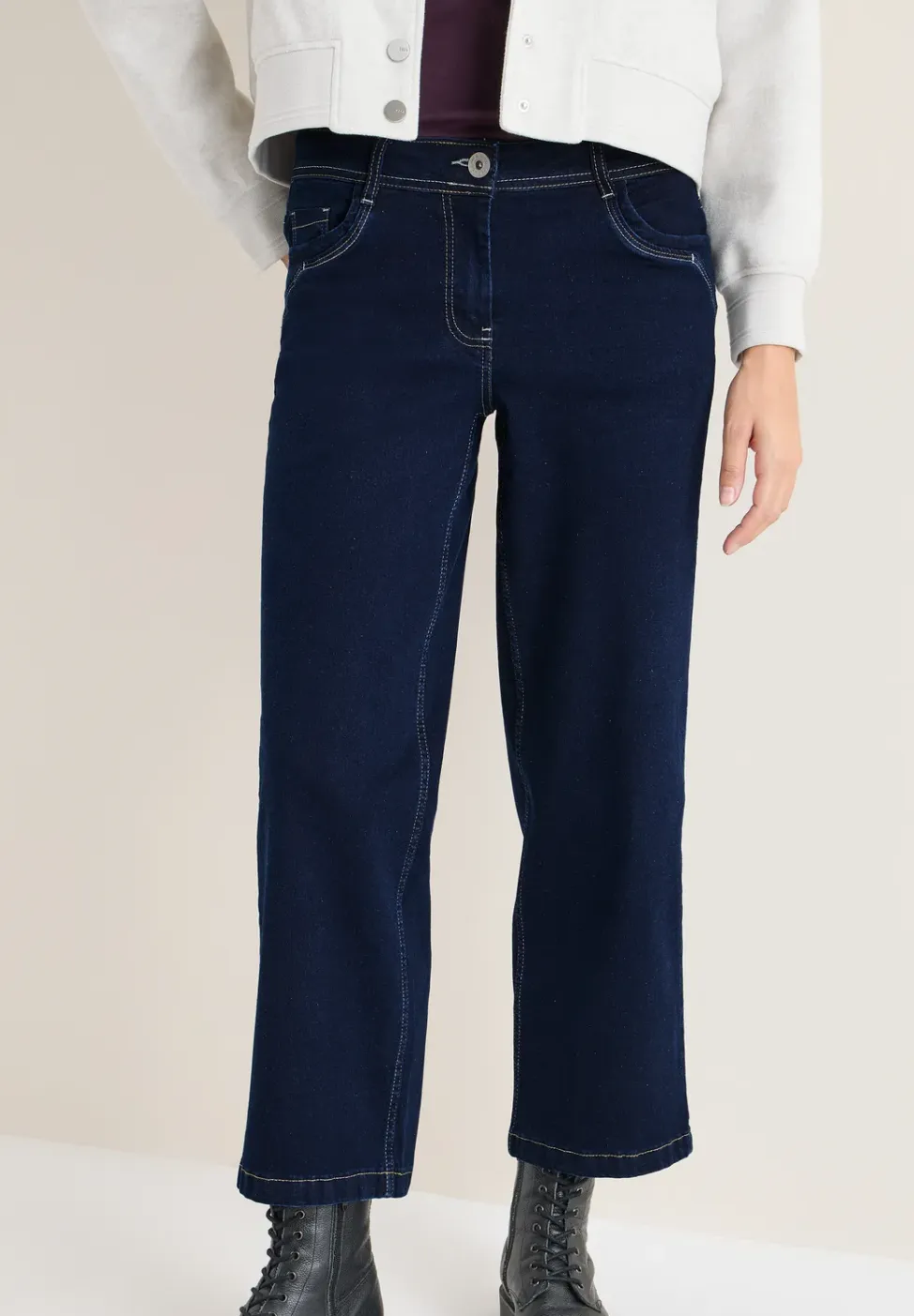Wide Legs gespoelde jeans