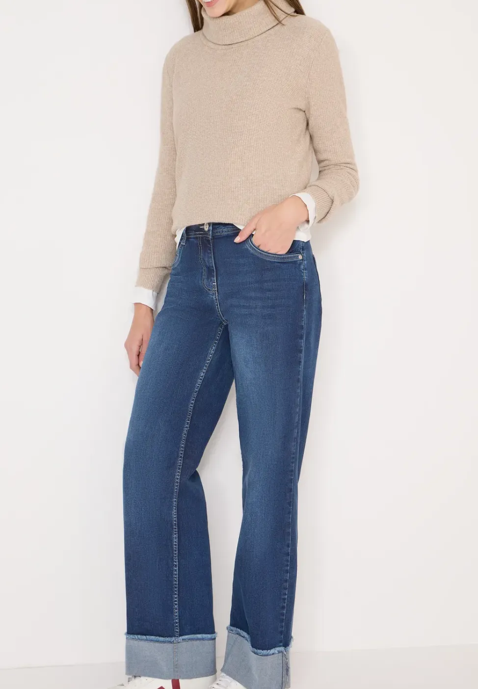 Wide Legs gewassen look jeans