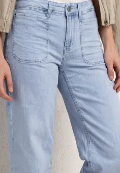 Wide Legs jeans met franje aan de zoom
