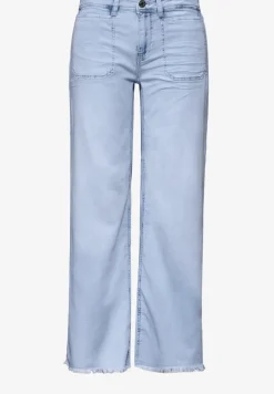 Wide Legs jeans met franje aan de zoom