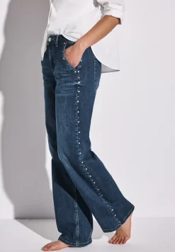 Wide Legs jeans met klinknagels
