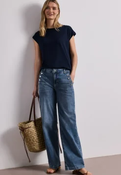 Wide Legs jeans met knoopdetails
