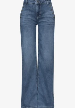Wide Legs jeans met knoopdetails