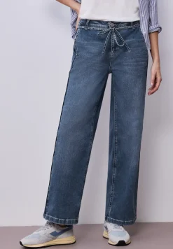 Wide Legs jeans met riemdetail