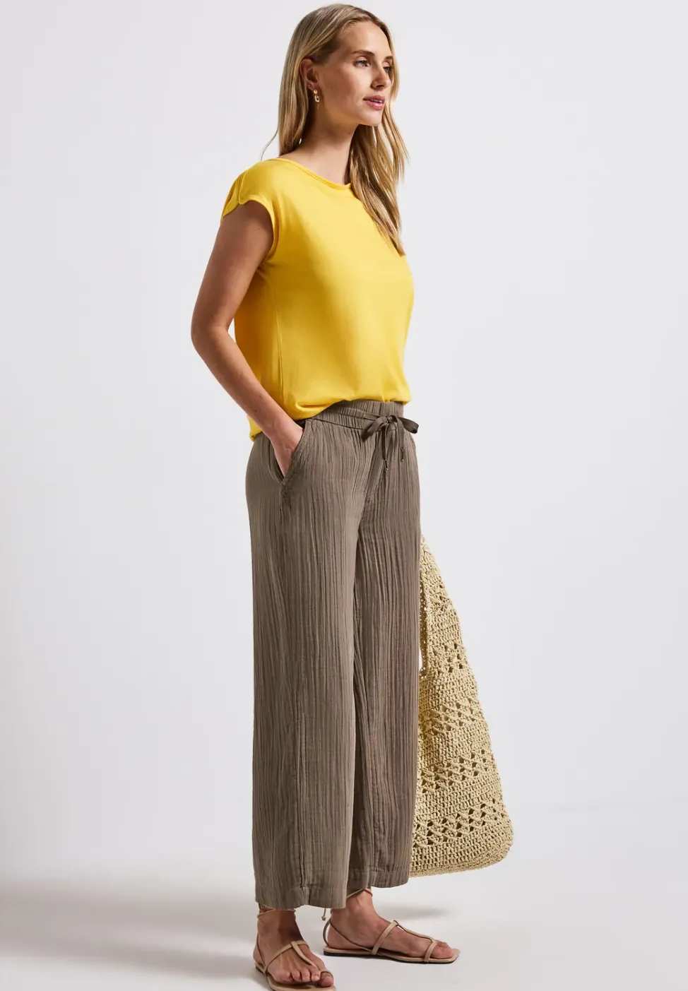 Wide Legs mousseline broek