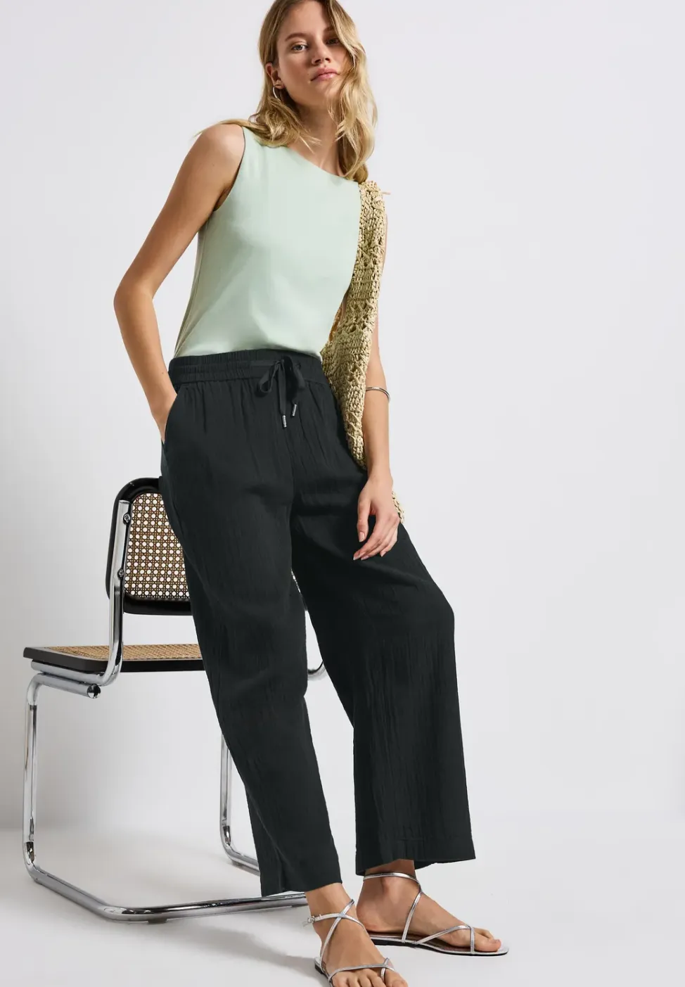 Wide Legs mousseline broek