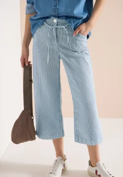 Wide leg jeans met strepen