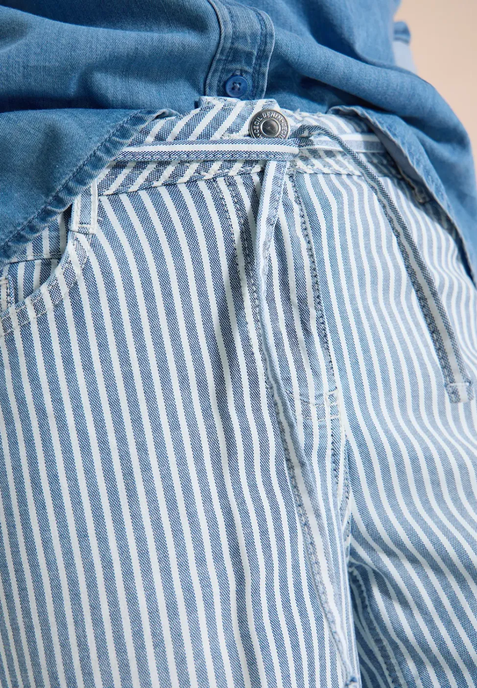 Wide leg jeans met strepen