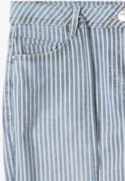 Wide leg jeans met strepen