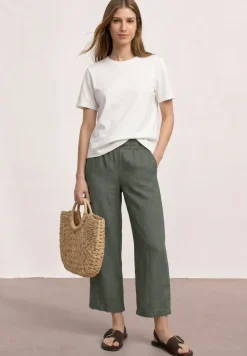 Wide Legs broek in een Loose Fit van linnen