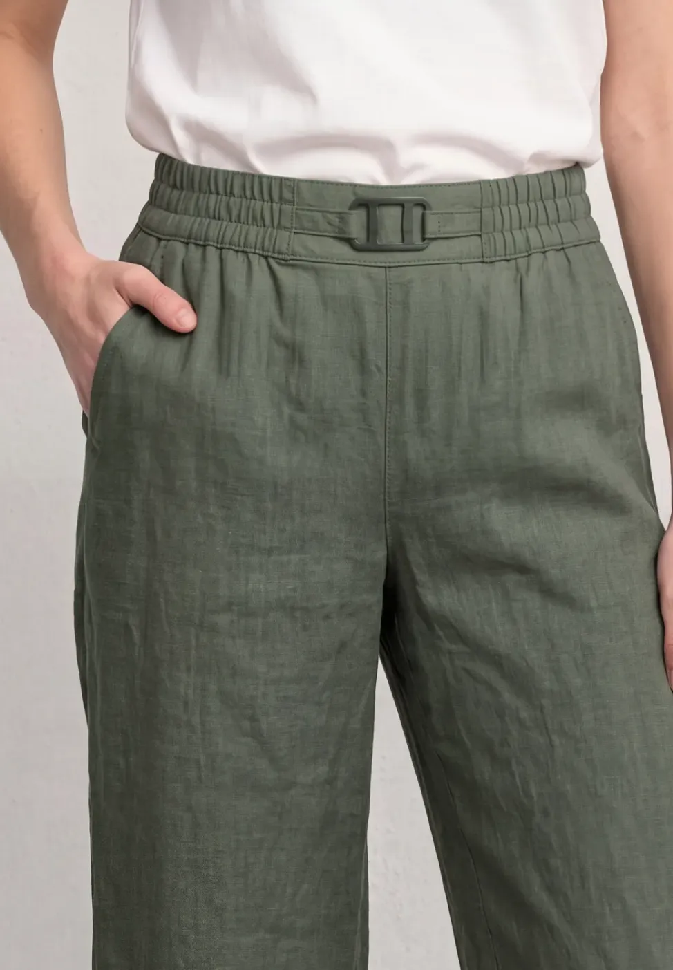 Wide Legs broek in een Loose Fit van linnen