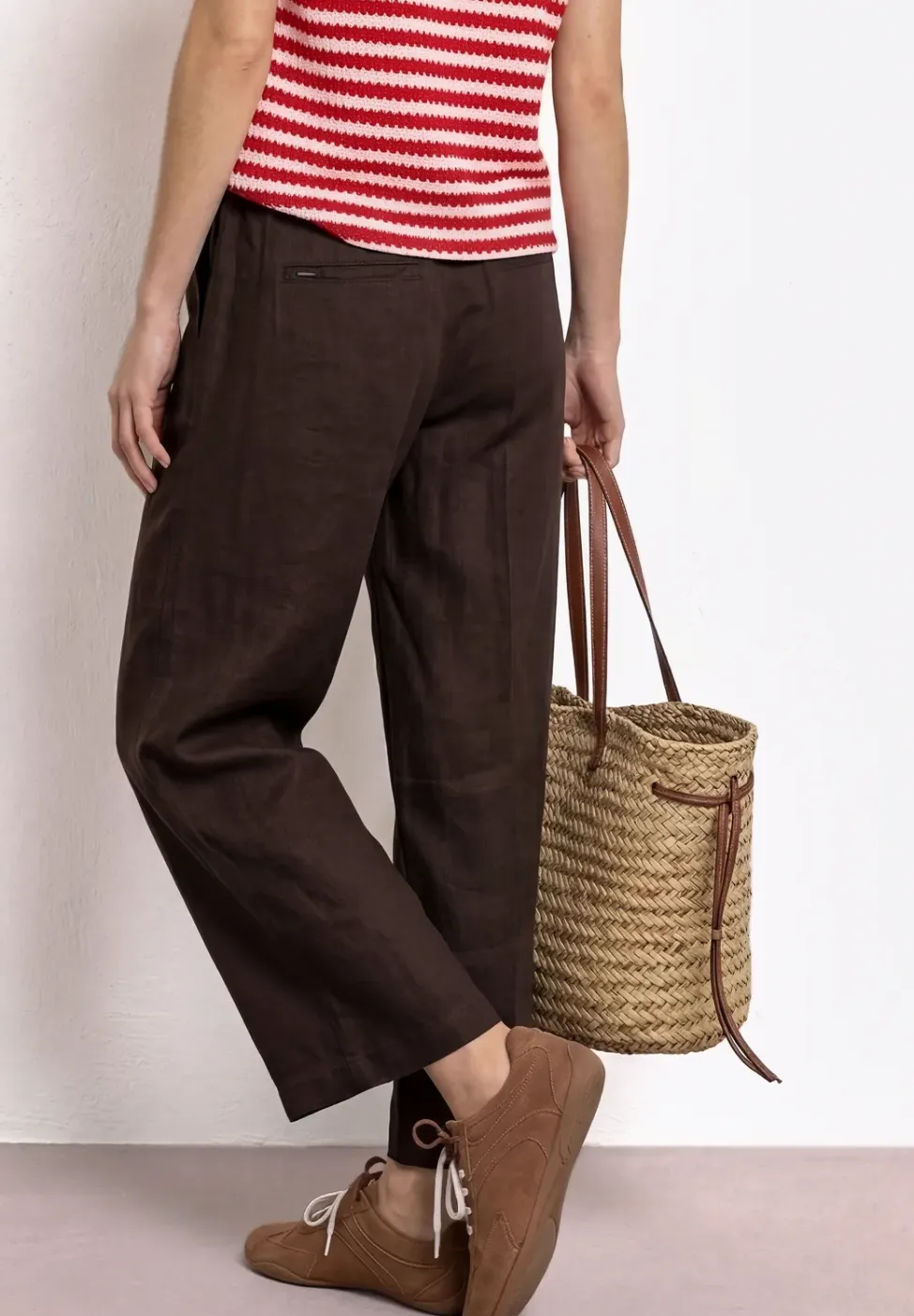 Wide Legs broek in een Loose Fit van linnen