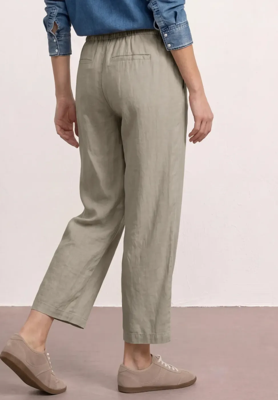Wide Legs broek in een Loose Fit van linnen