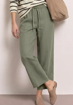 Wide Legs broek in een Loose Fit van linnen