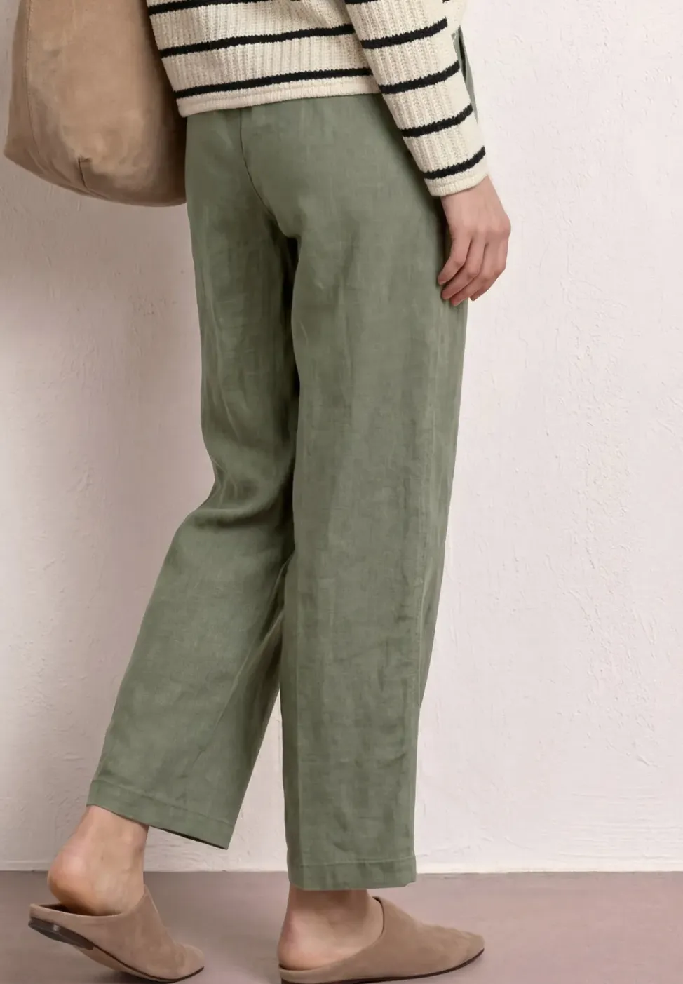 Wide Legs broek in een Loose Fit van linnen