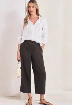 Wide Legs broek in een Loose Fit van linnen