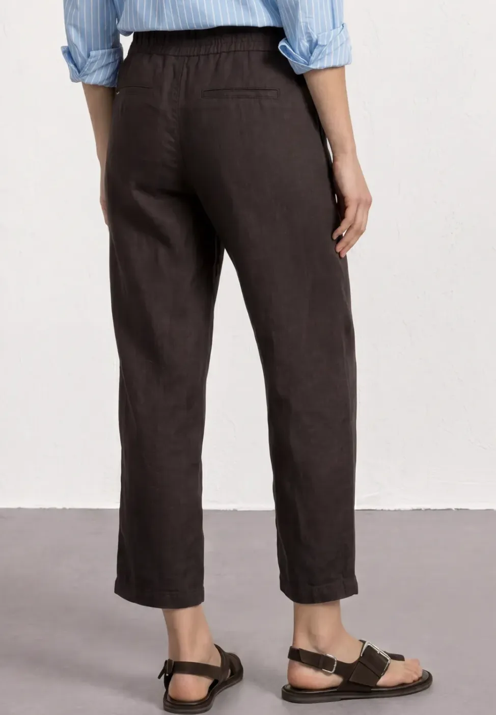 Wide Legs broek in een Loose Fit van linnen