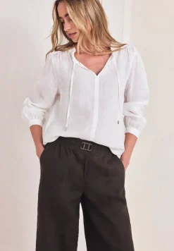 Wide Legs broek in een Loose Fit van linnen