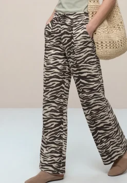 Wide Legs broek in Loose Fit met leopatroon
