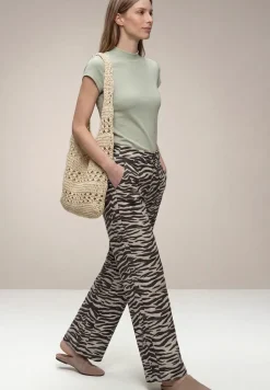 Wide Legs broek in Loose Fit met leopatroon