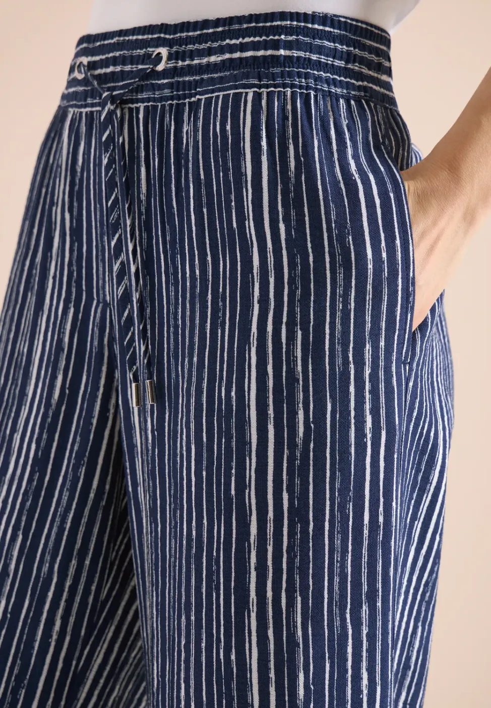 Wide Legs broek in Loose Fit met strepen