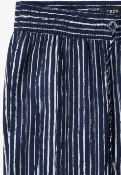 Wide Legs broek in Loose Fit met strepen