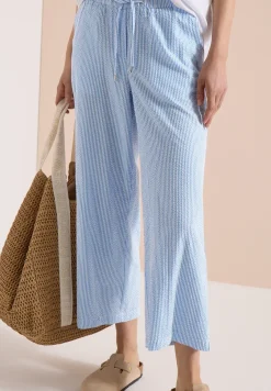 Wide Legs broek in seersucker kwaliteit