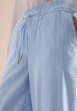 Wide Legs broek in seersucker kwaliteit
