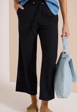 Wide Legs broek in seersucker kwaliteit