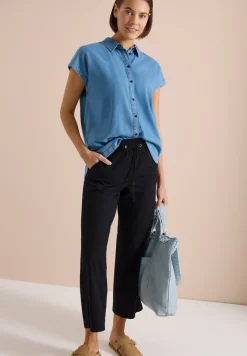 Wide Legs broek in seersucker kwaliteit