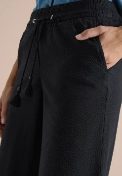 Wide Legs broek in seersucker kwaliteit