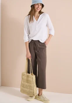 Wide Legs broek in seersucker kwaliteit