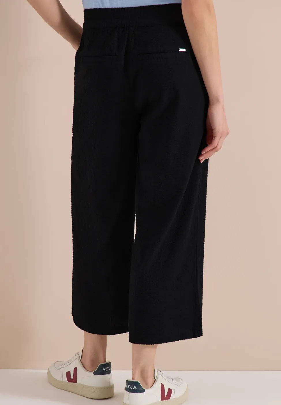 Wide Legs broek in seersucker kwaliteit