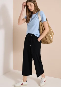 Wide Legs broek in seersucker kwaliteit